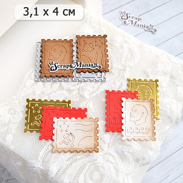 Нож "СССР. Советские марки. Ленин", 3,1х4 см (ScrapMania)