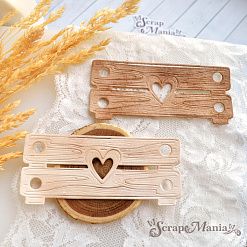 Нож "Деревянный ящик с сердечком", 4,3х9,7 см (ScrapMania)