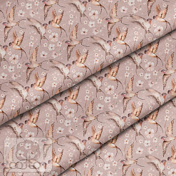 Отрез ткани 79х50 см "Поцелуй ласточек" (Cotton)