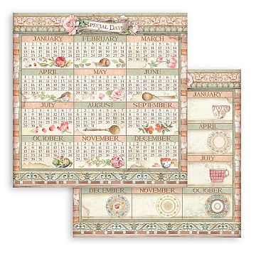 Бумага 30х30 см "Casa Granada. Calendar" (Stamperia)