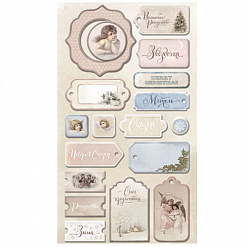Набор высечек из плотного картона 15х30 см "Shabby Winter", 18 шт (Скрапмир)