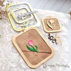 Нож "Пяльцы. Прямоугольные с крокусом", 6,1х8,5 см (ScrapMania)
