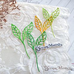 Нож "Длинные растения. Два листа на ветке", 3,8х7,6 см (ScrapMania)