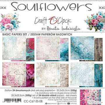 Набор бумаги 20х20 см "Soulflowers. Basic", 24 листа (CraftO'clock)