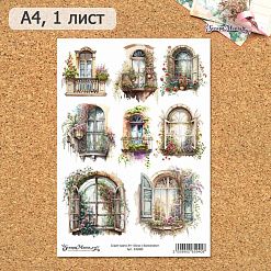 Скрап-карта А4 "Окна с балконами" (ScrapMania)