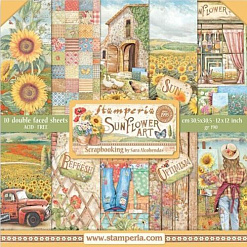 Набор бумаги 30х30 см "Sunflower art", 10 листов (Stamperia)