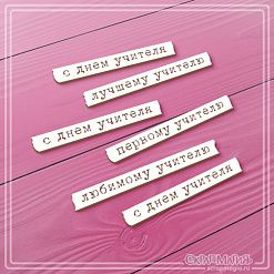 Чипборд "С днем учителя", 6,9х0,7 см (СкрапМагия)