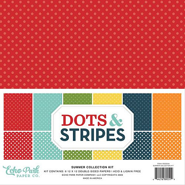 Набор бумаги 30х30 см "Dots & Stripes. Summer", 12 листов (Echo Park)