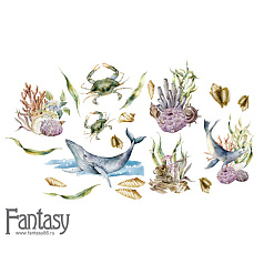 Набор цветного чипборда "Теплое море 54", 18 шт (Fantasy)