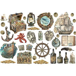 Набор вырубок "Song of the sea. Ship and elements", 32 шт (Stamperia)