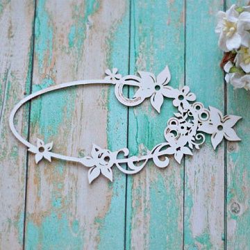 Украшение из чипборда "Рамочка с цветами" (ScrapКрым)