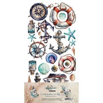 Набор бумаги 15х30 см "Underwater world. Для вырезания", 7 листов (Alchemy of Art)