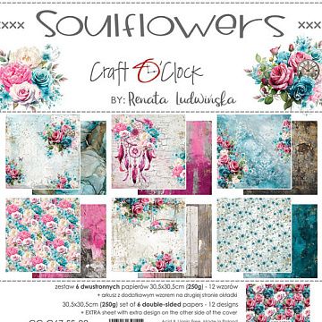 Набор бумаги 30х30 см "Soulflowers", 6 листов (CraftO'clock)