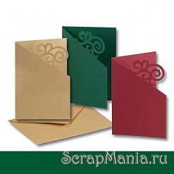 Заготовка для открытки с фигурным элементом, 5 шт. Цвет: зеленый (Folia)
