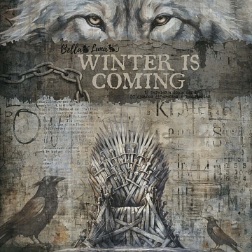 Набор бумаги 20х20 см "Winter is coming", 12 листов (BellaLuna)