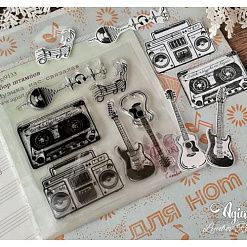 Штамп "Музыка нас связала", 6,8х2,3 см (AgiArt)
