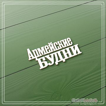 Чипборд "Армейские будни", 2,4х4,9 см (СкрапМагия)