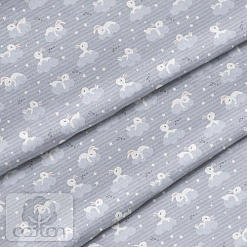 Отрез ткани 79х50 см "Зайки на тучке" (Cotton)