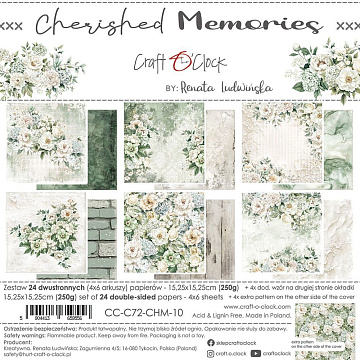 Набор бумаги 15х15 см "Cherished memories", 24 листа (CraftO'clock)