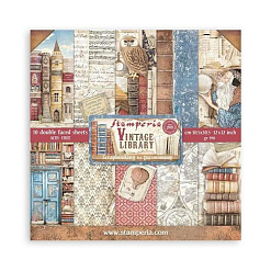 Набор бумаги 30х30 см "Vintage Library", 10 листов (Stamperia)