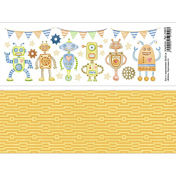Лист с картинками 10х30 см "Роботы. Персонажи 3" (ScrapMania)
