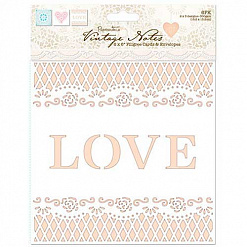 Набор заготовок для открыток 15х15 см "Vintage Notes", с конвертами, 6 шт (DoCrafts)