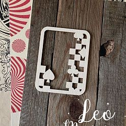 Чипборд "Алиса. Рамка с шахматами", 5х6,5 см (LeoMammy)