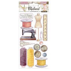 Набор цветного чипборда 15х30 см "Romantic Collection. Threads", на клеевой основе (Stamperia)