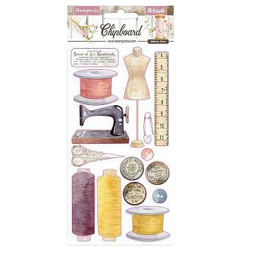 Набор цветного чипборда 15х30 см "Romantic Collection. Threads", на клеевой основе (Stamperia)