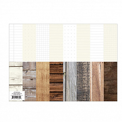 Набор бумаги 15х15 см "Sn@p! Basics. Wood&Notebook", 24 листа (Simple Stories)