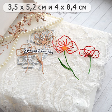 Нож "Длинные растения. Цветок мака", 4х8,4 см (ScrapMania)