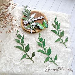 Нож "Веточки на ветру. Широкие листья", 3,5х8,4 см (ScrapMania)