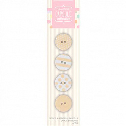 Набор пуговиц "Spots & Stripes Pastels", цвет нежно-желтый (DoCrafts)