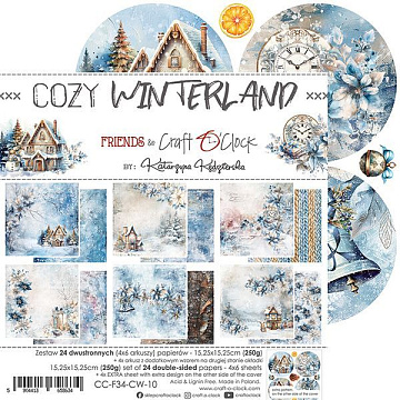 Набор бумаги 15х15 см "Cozy Winterland", 24 листа (CraftO'clock)