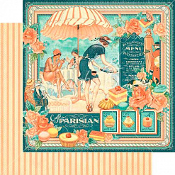 Набор бумаги 30х30 см "Café parisian. Парижское кафе", 24 листа (Graphic 45)