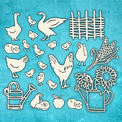 Чипборд "Деревенский мотив", 6х6,5 см (CraftStory)