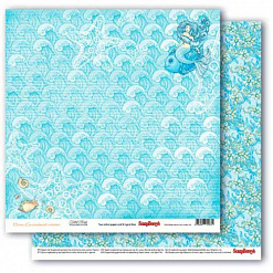 Набор бумаги 30х30 см "Сказки моря" на английском, 8 листов (ScrapBerry's)