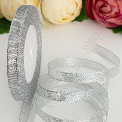 Лента парчовая "Серебро", ширина 1 см, длина 22 м
