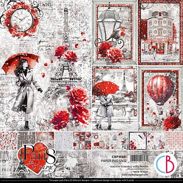 Набор бумаги 30х30 см "Paris Je t’aime", 12 листов (Ciao bella)