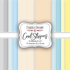 Набор бумаги 15х15 см "Cool Stripes", 10 листов (Фабрика Декору)