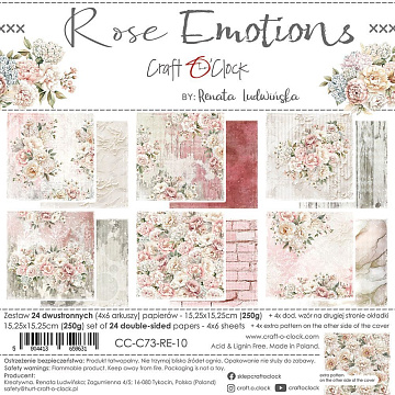 Набор бумаги 15х15 см "Rose emotions", 24 листа (CraftO'clock)