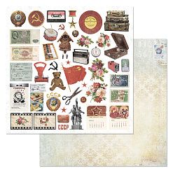 Набор бумаги 30,5х30,5 см "СССР", 12 листов (ScrapMania)