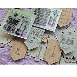 Штамп "Музыка нас связала", 6,8х2,3 см (AgiArt)