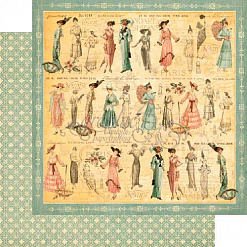 Набор бумаги 30х30 см "Ladies diary. Дневник леди", 24 листа (Graphic 45)