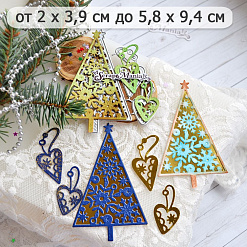 Нож "Елочка с подвесками", 5,8х9,4 см (ScrapMania)