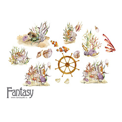 Набор цветного чипборда "Теплое море 55", 17 шт (Fantasy)