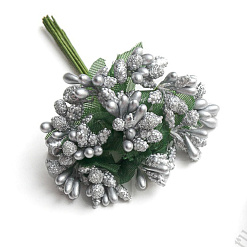 Тычинки "Серебристые", 9 см, 12 шт