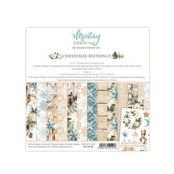 Набор бумаги 15х15 см "Christmas Blessings", 24 листа (Mintay)