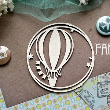 Украшение из чипборда "Воздушный шар в рамке 845" (Fantasy)