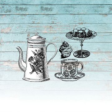 Штамп "Чайный сервиз", 4,6х5,6 см (Креатив)